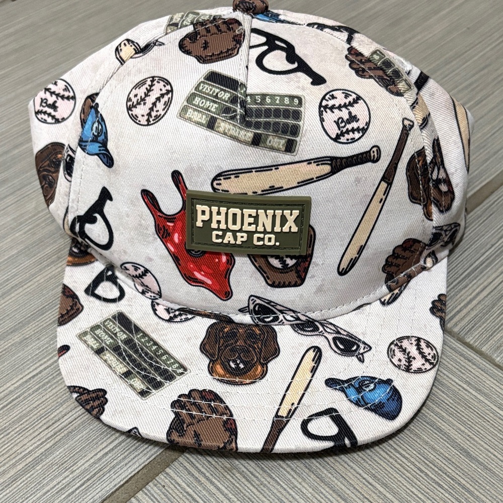 Kids Baseball Print Hat - Cream